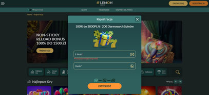 Регистрация и вход в Lemon Casino