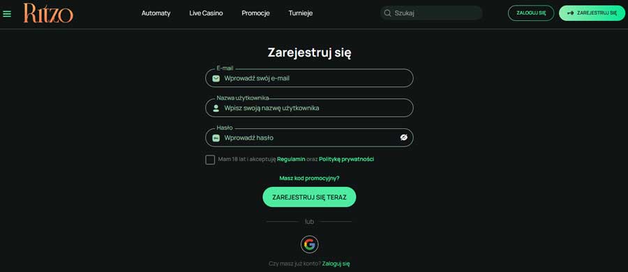50 Darmowych Spinów Bez Depozytu - Start w Ritzo Kasyn Online!